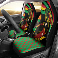 Saint Kitts and Nevis Car Seat Cover with Flag Colors and Tropical Island Design - Wonder Print Shop