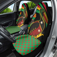 Saint Kitts and Nevis Car Seat Cover with Flag Colors and Tropical Island Design - Wonder Print Shop