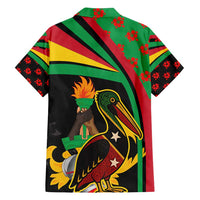 Saint Kitts and Nevis Family Matching Long Sleeve Bodycon Dress and Hawaiian Shirt with Flag Colors and Tropical Island Design - Wonder Print Shop