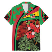 Saint Kitts and Nevis Family Matching Mermaid Dress and Hawaiian Shirt with Flag Colors and Tropical Island Design - Wonder Print Shop