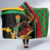 Saint Kitts and Nevis Hooded Blanket with Flag Colors and Tropical Island Design - Wonder Print Shop