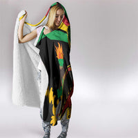 Saint Kitts and Nevis Hooded Blanket with Flag Colors and Tropical Island Design - Wonder Print Shop