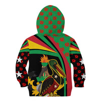 Saint Kitts and Nevis Kid Hoodie with Flag Colors and Tropical Island Design - Wonder Print Shop