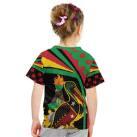 Saint Kitts and Nevis Kid T Shirt with Flag Colors and Tropical Island Design - Wonder Print Shop