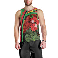 Saint Kitts and Nevis Men Tank Top with Flag Colors and Tropical Island Design - Wonder Print Shop