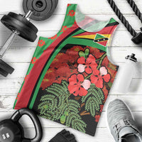 Saint Kitts and Nevis Men Tank Top with Flag Colors and Tropical Island Design - Wonder Print Shop
