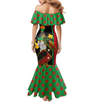Saint Kitts and Nevis Mermaid Dress with Flag Colors and Tropical Island Design - Wonder Print Shop
