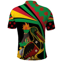 Saint Kitts and Nevis Polo Shirt with Flag Colors and Tropical Island Design - Wonder Print Shop