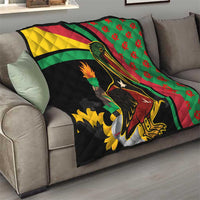 Saint Kitts and Nevis Quilt with Flag Colors and Tropical Island Design - Wonder Print Shop