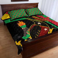 Saint Kitts and Nevis Quilt Bed Set with Flag Colors and Tropical Island Design - Wonder Print Shop