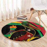 Saint Kitts and Nevis Round Carpet with Flag Colors and Tropical Island Design - Wonder Print Shop