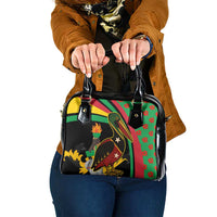 Saint Kitts and Nevis Shoulder Handbag with Flag Colors and Tropical Island Design - Wonder Print Shop