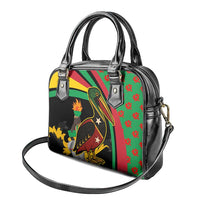 Saint Kitts and Nevis Shoulder Handbag with Flag Colors and Tropical Island Design - Wonder Print Shop