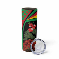 Saint Kitts and Nevis Skinny Tumbler with Flag Colors and Tropical Island Design - Wonder Print Shop