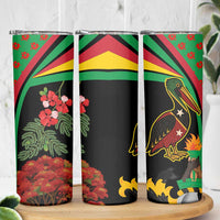 Saint Kitts and Nevis Skinny Tumbler with Flag Colors and Tropical Island Design - Wonder Print Shop