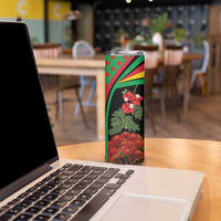 Saint Kitts and Nevis Skinny Tumbler with Flag Colors and Tropical Island Design - Wonder Print Shop