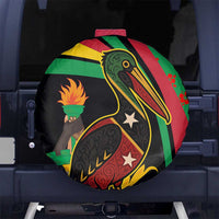 Saint Kitts and Nevis Spare Tire Cover with Flag Colors and Tropical Island Design - Wonder Print Shop