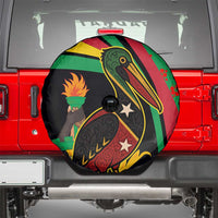Saint Kitts and Nevis Spare Tire Cover with Flag Colors and Tropical Island Design - Wonder Print Shop