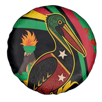 Saint Kitts and Nevis Spare Tire Cover with Flag Colors and Tropical Island Design - Wonder Print Shop