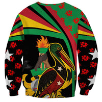 Saint Kitts and Nevis Sweatshirt with Flag Colors and Tropical Island Design - Wonder Print Shop