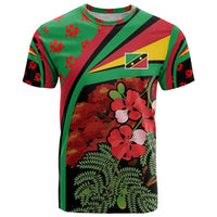 Saint Kitts and Nevis T Shirt with Flag Colors and Tropical Island Design - Wonder Print Shop