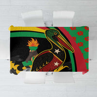 Saint Kitts and Nevis Tablecloth with Flag Colors and Tropical Island Design - Wonder Print Shop