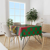 Saint Kitts and Nevis Tablecloth with Flag Colors and Tropical Island Design - Wonder Print Shop