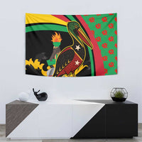 Saint Kitts and Nevis Tapestry with Flag Colors and Tropical Island Design - Wonder Print Shop