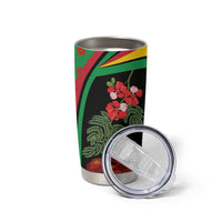 Saint Kitts and Nevis Tumbler Cup with Flag Colors and Tropical Island Design - Wonder Print Shop