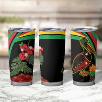 Saint Kitts and Nevis Tumbler Cup with Flag Colors and Tropical Island Design - Wonder Print Shop