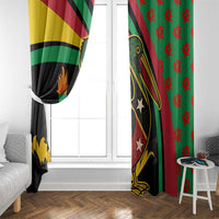 Saint Kitts and Nevis Window Curtain with Flag Colors and Tropical Island Design - Wonder Print Shop