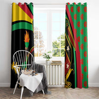 Saint Kitts and Nevis Window Curtain with Flag Colors and Tropical Island Design - Wonder Print Shop