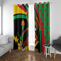 Saint Kitts and Nevis Window Curtain with Flag Colors and Tropical Island Design - Wonder Print Shop