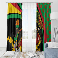 Saint Kitts and Nevis Window Curtain with Flag Colors and Tropical Island Design - Wonder Print Shop