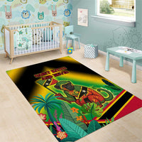 Saint Kitts and Nevis Area Rug with Coat of Arms and Flag Pattern Design - Wonder Print Shop