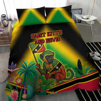 Saint Kitts and Nevis Bedding Set with Coat of Arms and Flag Pattern Design - Wonder Print Shop