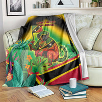 Saint Kitts and Nevis Blanket with Coat of Arms and Flag Pattern Design - Wonder Print Shop