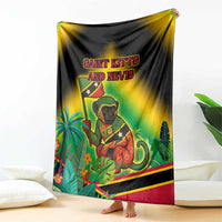 Saint Kitts and Nevis Blanket with Coat of Arms and Flag Pattern Design - Wonder Print Shop