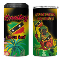 Saint Kitts and Nevis 4 in 1 Can Cooler Tumbler with Coat of Arms and Flag Pattern Design - Wonder Print Shop