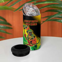 Saint Kitts and Nevis 4 in 1 Can Cooler Tumbler with Coat of Arms and Flag Pattern Design - Wonder Print Shop