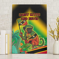 Saint Kitts and Nevis Canvas Wall Art with Coat of Arms and Flag Pattern Design - Wonder Print Shop