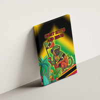 Saint Kitts and Nevis Canvas Wall Art with Coat of Arms and Flag Pattern Design - Wonder Print Shop