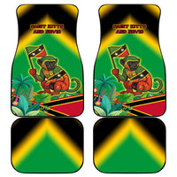 Saint Kitts and Nevis Car Mats with Coat of Arms and Flag Pattern Design - Wonder Print Shop