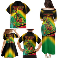 Saint Kitts and Nevis Family Matching Puletasi and Hawaiian Shirt with Coat of Arms and Flag Pattern Design - Wonder Print Shop