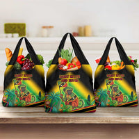 Saint Kitts and Nevis Grocery Bag with Coat of Arms and Flag Pattern Design - Wonder Print Shop