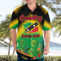 Saint Kitts and Nevis Hawaiian Shirt with Coat of Arms and Flag Pattern Design - Wonder Print Shop