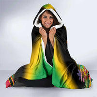Saint Kitts and Nevis Hooded Blanket with Coat of Arms and Flag Pattern Design - Wonder Print Shop