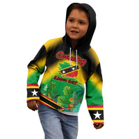 Saint Kitts and Nevis Kid Hoodie with Coat of Arms and Flag Pattern Design - Wonder Print Shop