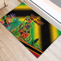 Saint Kitts and Nevis Rubber Doormat with Coat of Arms and Flag Pattern Design - Wonder Print Shop