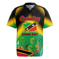 Saint Kitts and Nevis Rugby Jersey with Coat of Arms and Flag Pattern Design - Wonder Print Shop